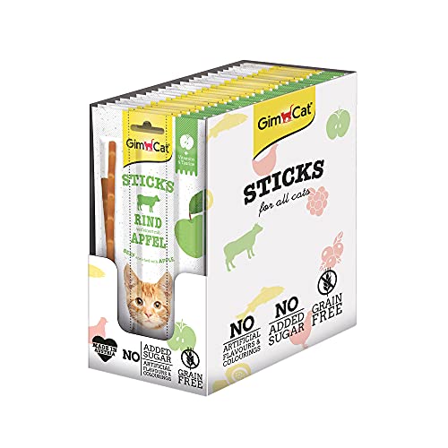 GimCat Superfood Duo-Sticks Rind & Apfel - Softer Kausnack mit hohem Fleischanteil und Vitaminen - 24 Packungen (24 x 3 Sticks)