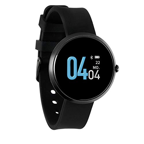 X-WATCH 54060 SIONA Color FIT Farb-TFT Damen Smartwatch, Activity Tracker für Android und Apple iOS - Dark Black