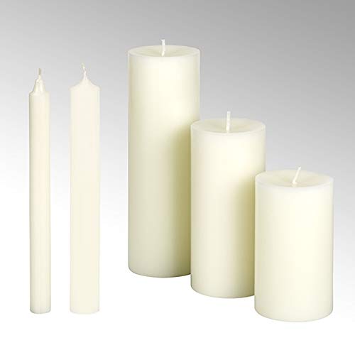 Lambert Kerze rund durchgefärbt Elfenbein, H 25 cm, D 8 cm geeignet Leuchter und -Windlichter 39581