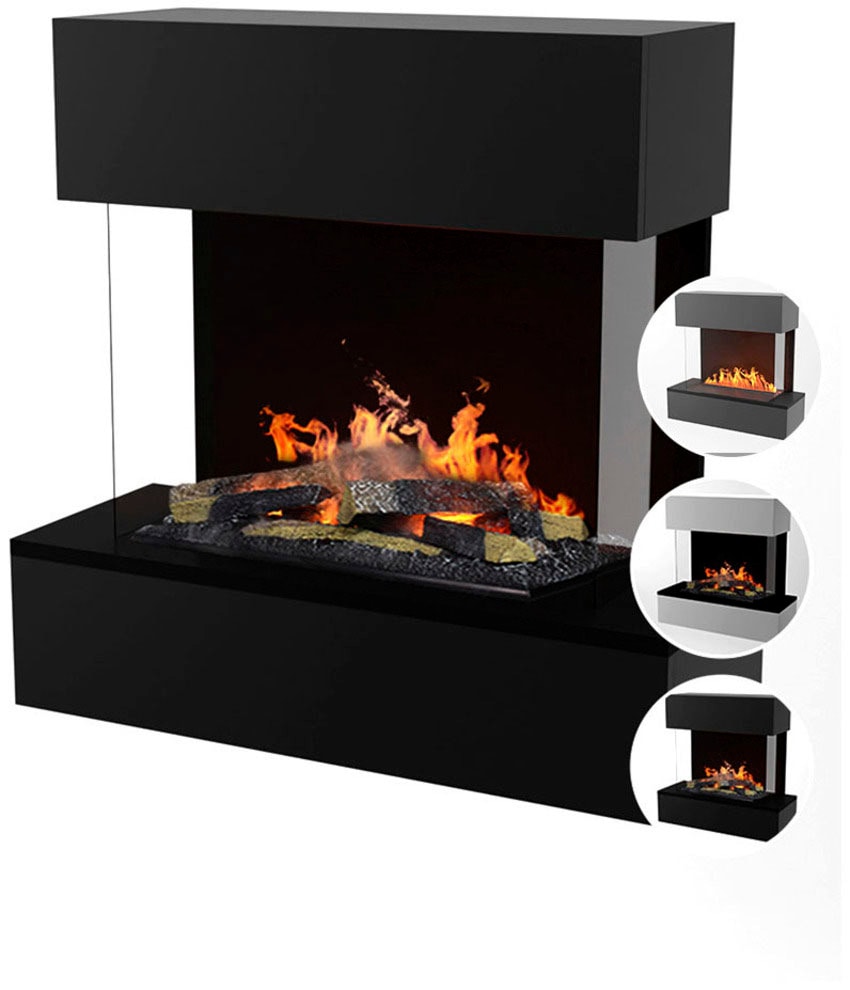 GLOW FIRE Elektrokamin ""Hölderlin Sims"", Wasserdampfkamin mit 3D Feuer mit integriertem Knistereffekt