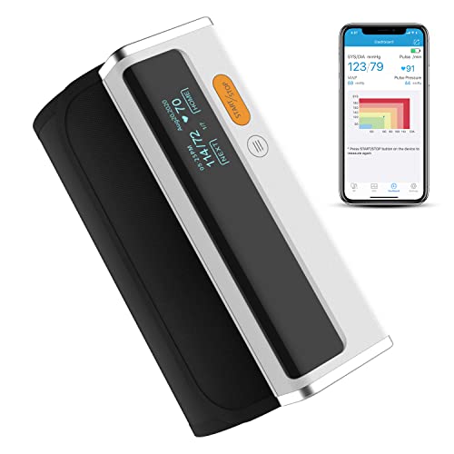 CheckMe Oberarm Blutdruckmessgerät mit EKG, Bluetooth Blutdruckmessgerät mit Wireless, Herzgesundheitsmonitor, kostenlose App für iOS & Android