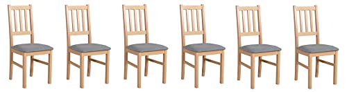 GREKPOL - 6er Set Esszimmerstühle Gepolsterter Stuhl mit Buchenholz Beinen und Weich Gepolsterte Chair für Esszimmer Küche -BOS 4 (6-er)