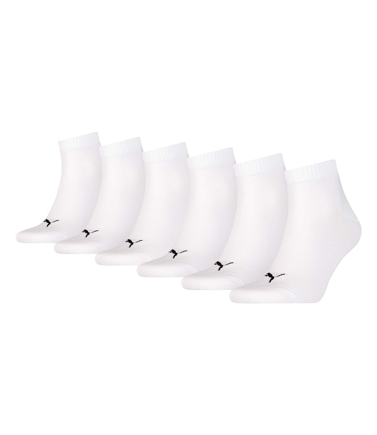 PUMA unisex Quarter Sportsocken Kurzsocken Socken 271080001 6 Paar, Farbe:Weiß, Menge:6 Paar (2x 3er Pack), Größe:35-38, Artikel:271080001-300 white