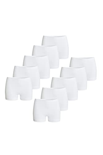 con-ta Pagenschlüpfer 10er Spar-Pack, Damenbekleidung, Unterwäsche für optimale Bequemlichkeit, eng anliegende Pants aus Baumwolle, in Weiß, Größe: 46