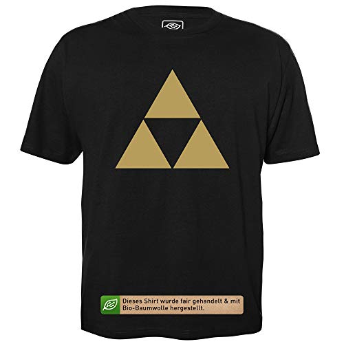 Triforce - Herren T-Shirt für Geeks mit Spruch Motiv aus Bio-Baumwolle Kurzarm Rundhals Ausschnitt, Größe M