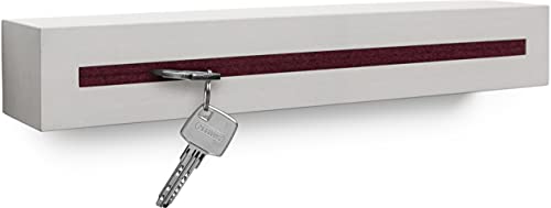 Buchenbusch urban design Schlüsselbrett aus Beton - Modernes Schlüsselboard inkl. Filzeinlage in Bordeaux - Schlüsselhalter für bis zu 10 Bunde