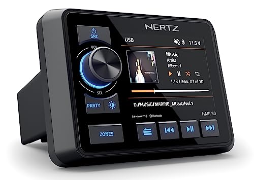 Hertz Marine HMR 50 Nautischer Multimedia-Receiver mit Sirius, Bluetooth APTX, USB 2.0, FM (RDS für EU)/AM PLL mit Marine Weather Band