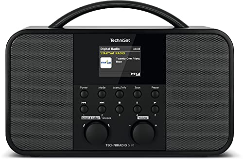 TechniSat TechniRadio 5 IR - Stereo DAB+ Internetradio (DAB, UKW, AUX, 2,4 Zoll dimmbares Farbdisplay, WLAN, Sleeptimer, Wecktimer, 2 x 5 Watt Ausgangsleistung) schwarz
