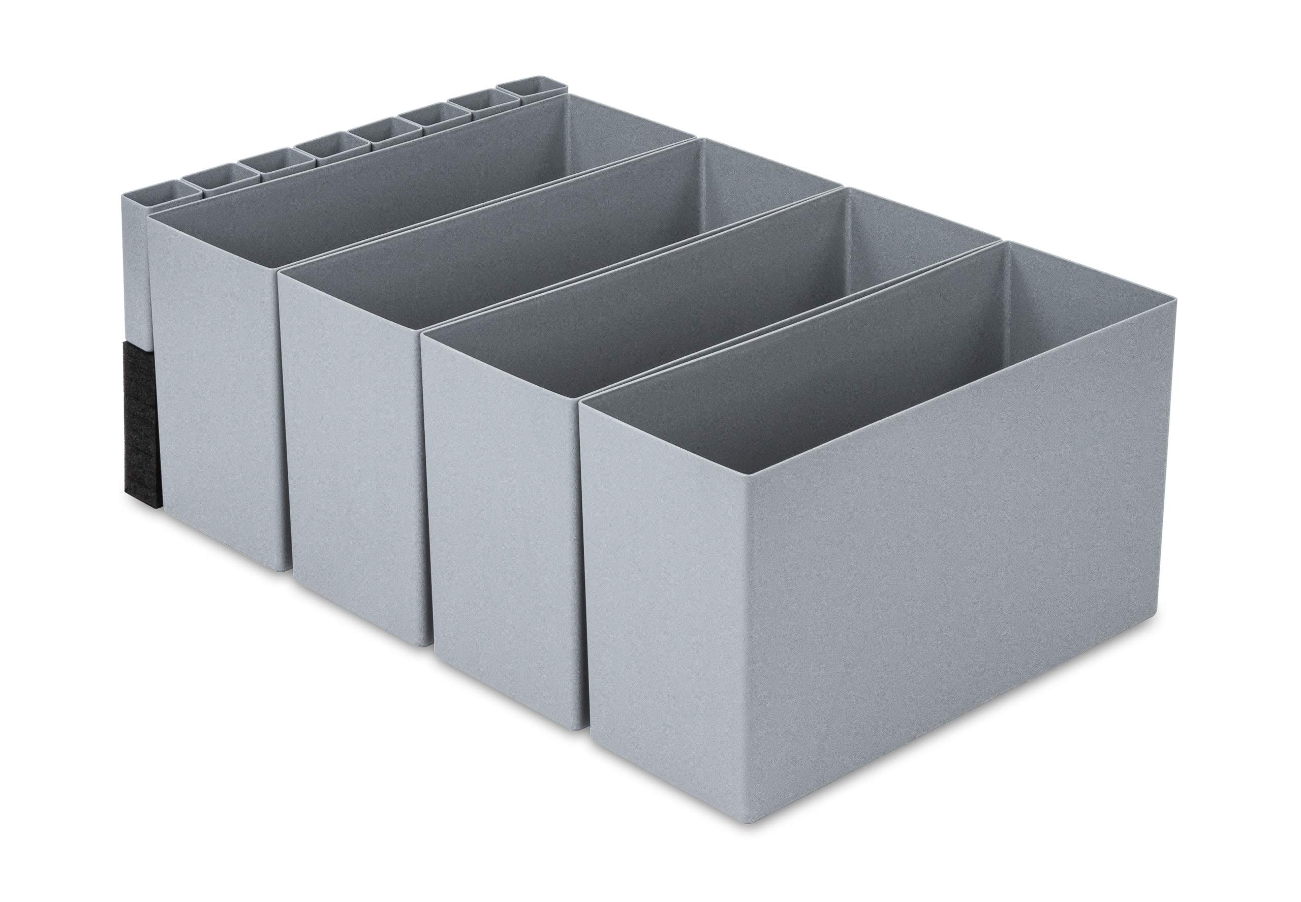 aidB NextGen Einsatzkasten Set "1/4 Unterteilung", 600 x 400 x 220 mm, ideal als Einsatz für Schubladen und NextGen Euroboxen