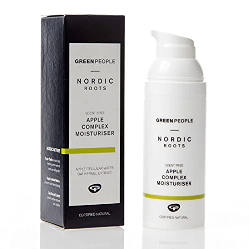 Green People Nordic Roots Apfelkomplex-Feuchtigkeitscreme 50 ml | | Beruhigende, parfümfreie Gesichtscreme für empfindliche Haut, alle Hauttypen | ohne Ethylalkohol | Tierversuchsfrei, vegan