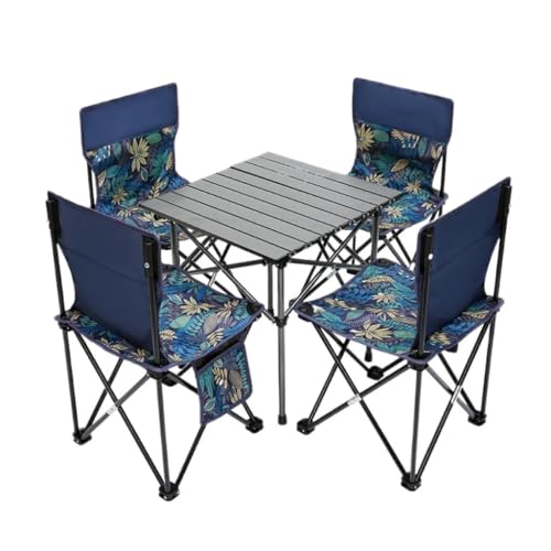 BVVINCT Camping Tisch Outdoor-Klapptisch Und Stuhl-Set, Campingtisch Und Stuhl, Tragbarer Tisch Und Stuhl for Selbstfahrer-Tour Campingtisch (Color : A, Size : H)