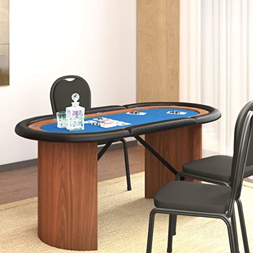 TEKEET Home Hardware Businese Pokertisch für 10 Spieler, Blau, 160 x 80 x 75 cm