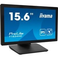 Iiyama Prolite T1634MC-B1S 39,5cm 15,6" IPS LED-Monitor Full HD 10 Punkt Multitouch kapazitiv VGA HDMI DP 7H IP65 Touch-durch-Glas Anti-Fingerprint schwarz