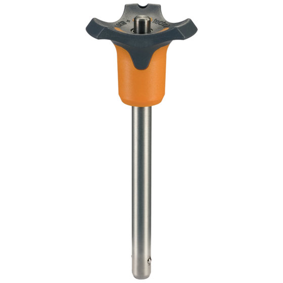 HALDER - Kugelsperrbolzen, selbstsichernd, mit Kombigriff | d1=12 mm / l1=110 mm / orange | 22370.0219
