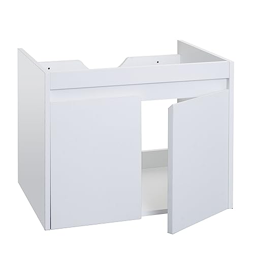 Mendler Waschbeckenunterschrank HWC-L86, Waschtischunterschrank Badezimmer Unterschrank Badschrank, 2 Türen 48x59x46cm - weiß