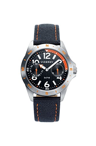 Viceroy Herren Analog Quarz Uhr mit Stoff Armband 42265-54