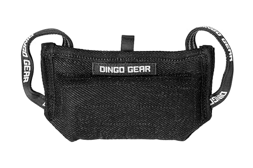 Dingo Gear Mini-Beißkissen, handgefertigt, Keil mit 3 Griffen, für Hundetraining, sehr weiches Nylcot, schwarz S00525