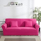 OKJK Elastischer Sofabezug, Für Wohnzimmer Sofa Protector, Sofaüberwurf Möbel Sessel Modern,Stretch Couch überzug Baumwolle (Pink,3seater 190-230cm)