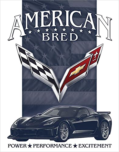 Desperate Enterprises American Bred – Corvette Blechschild – Nostalgisches Vintage Metall Wanddekoration – Made in USA