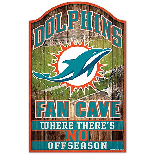 Wincraft NFL Schild aus Holz Miami Dolphins Fan Cave Holzschild Wood Shield Stadion