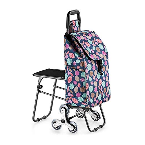 Rollator s Rollator Portable Shopping Cart with Seat for Rest, Climbing Stair Trolley, Trolley, Lightweight and Portable