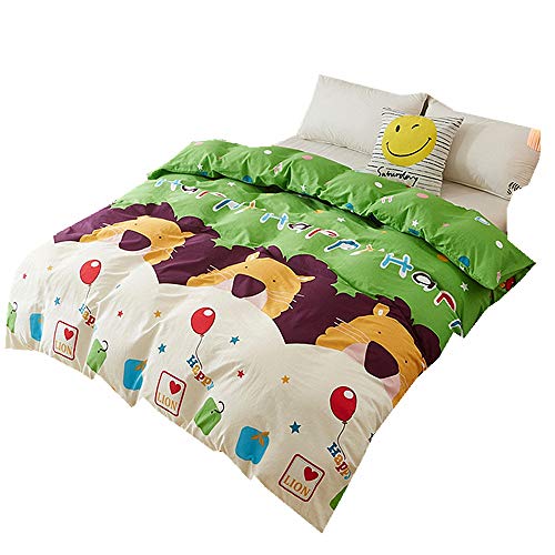 100% Baumwolle Bettbezug und Kissenbezug Bettwäsche Set Neuheit Tier Soft Bettbezug Set für Kinder Baby Junge Mädchen (Königreich der Löwen, 2 Teilig 150x200 cm)