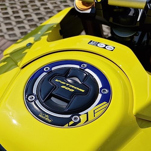 Resin Bike Aufkleber Motorrad Kompatibel Mit Suzuki V-Strom 800 De 2023. Schutz Motorrad Tankdeckel Von Hülle PU Graffi. Aufkleber 3D Harz Gelb Petro Und Schwarz Dubai