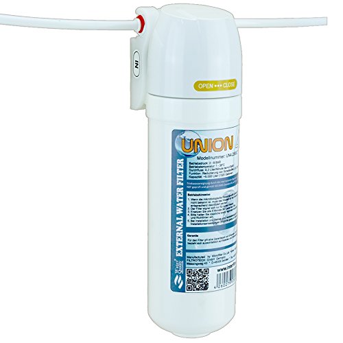 UNION 4. universeller Wasserfilter für SBS Kühlschrank ersetzt alle externen Kühlschrankfilter mit 1/4Zoll (6,35mm) Schlauch. Set: Filter, Filterkopf, Wasserschlauch