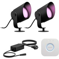 Philips Hue White & Color Ambiance Lily XL Spot Outdoor • 2er Pack + Bridge