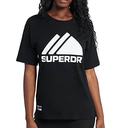 Superdry Womens Mountain Sport Mono Tee T-Shirt, Black, S
