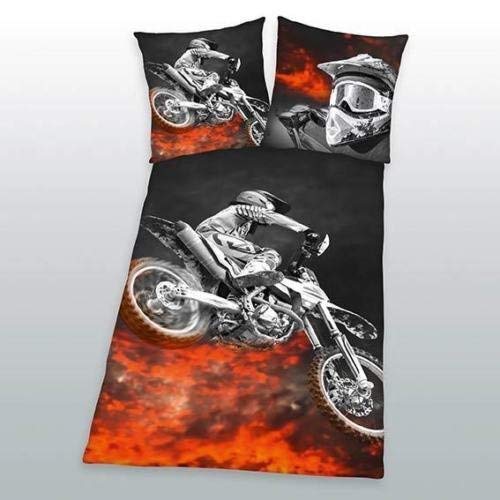 Klaus Herding GmbH Bettwäsche Motorcross Speedway Motorrad Biker Zipper 135x200 cm Geschenk NEU Wow - All-In-One-Outlet-24 -