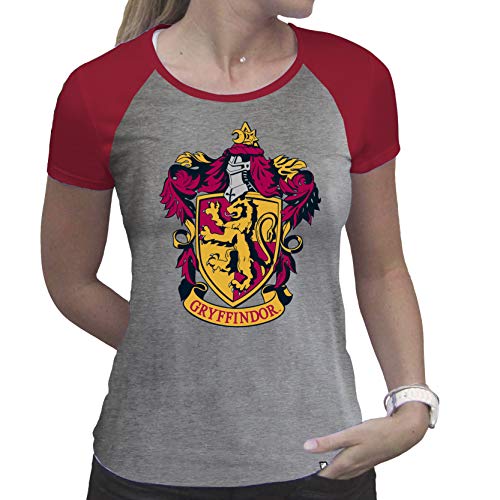 ABYstyle Harry Potter T-Shirt Gryffindor für Damen, grau und rot, Premium, M