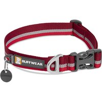 Ruffwear Crag Hundehalsband, Reflektierendes und Bequemes Halsband für den Täglichen Gebrauch, Vulkanrot, 51-66 cm