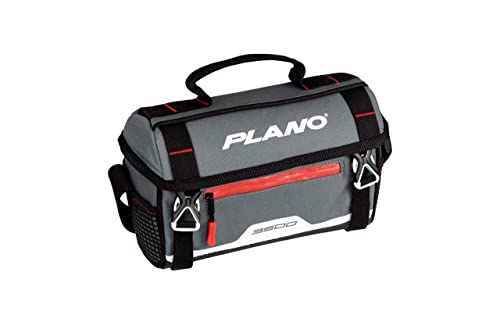 Plano Weekend Series 3500 Softsider Tackle Bag, grauer Stoff, inklusive 2 3500 Aufbewahrungsboxen, weiche Angelausrüstungstasche für Köder & Köder, wasserabweisend