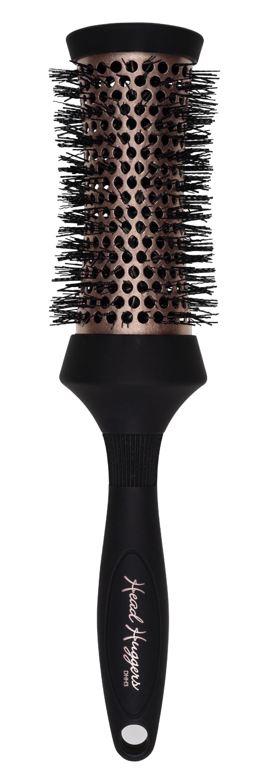 Denman Medium Thermo Ceramic Hourglass Hot Curl Brush, Hair Curling Brush for Blow-Drying, Straightening, Defined Curls, Volume & Root-Lift - Rose Gold & Black