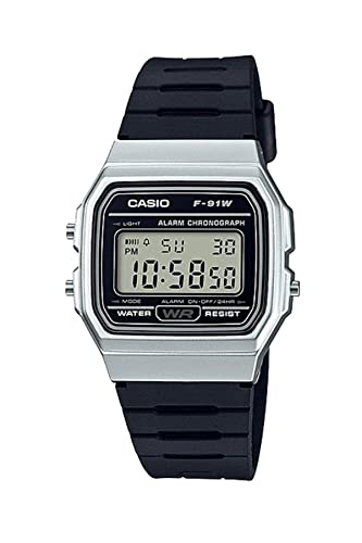 Casio F-91WM-7ADF Unisex Erwachsene-Armbanduhr, Silber