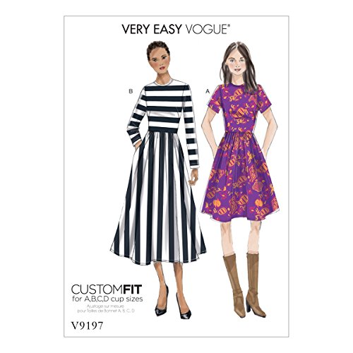 Vogue Mustern Vogue 9197 E5, Schnittmuster Kleid, Größen 14–22, Tissue, mehrfarbig