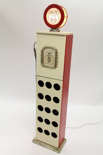 point home Weinschrank, Getränkeregal Zapfsäule mit Licht, weiß/rot, 170cm