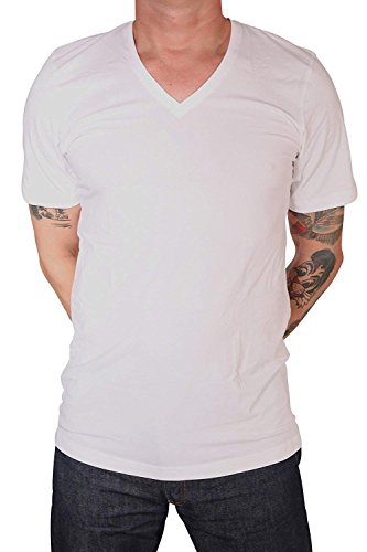 MARVELiS T-Shirt Doppelpack 2 T-Shirts 1/2 Arm Weiß Body Fit V-Ausschnitt (XXL)
