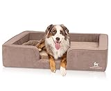 Knuffelwuff orthopädisches Hundebett mit Wendekissen aus Velours Bellamy schwarz XL