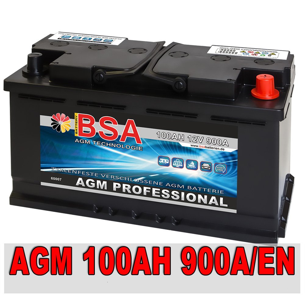 AGM Autobatterie 12V 100Ah 900A/EN ersetzt 92Ah 95Ah Audi BMW Mercedes Porsche