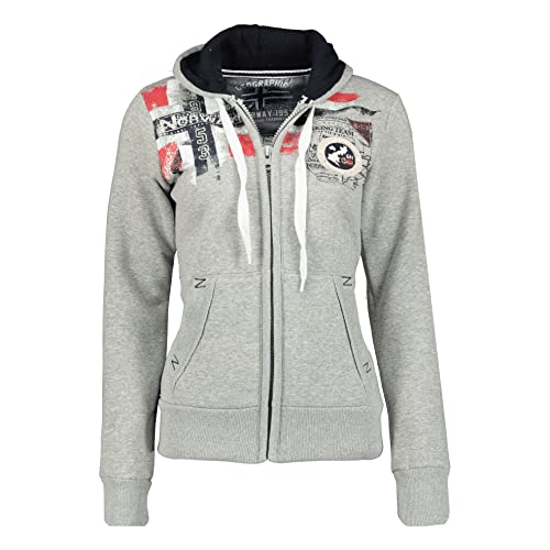 Geographical Norway FESPOTE Lady - Damen Sweatshirt Mit Kapuze (Graumeliertes L)