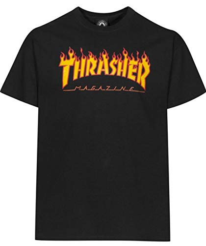 Thrasher Flame Black T-Shirt Größe: S
