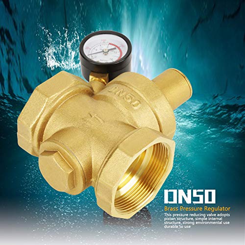 Druckregler, Messing BSP DN50 Wasserdruckminderer Einstellknopf Druckminderer, für die meisten Leitungswassergeräte zu Hause