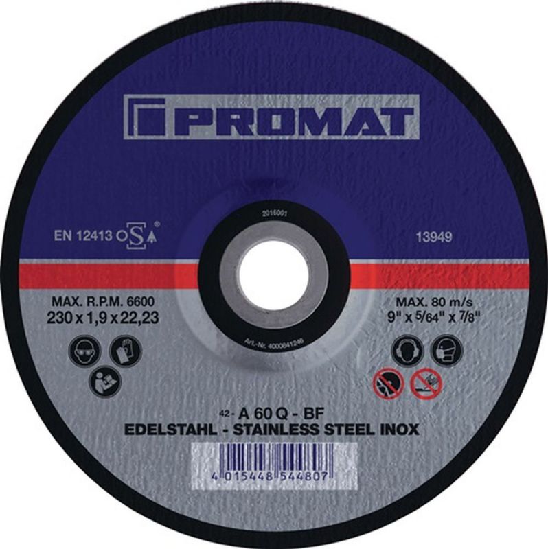 PROMAT Trennscheibe (D180x1,5mm gekröpft / INOX / Inhalt: 25 Stück) - 4000841245