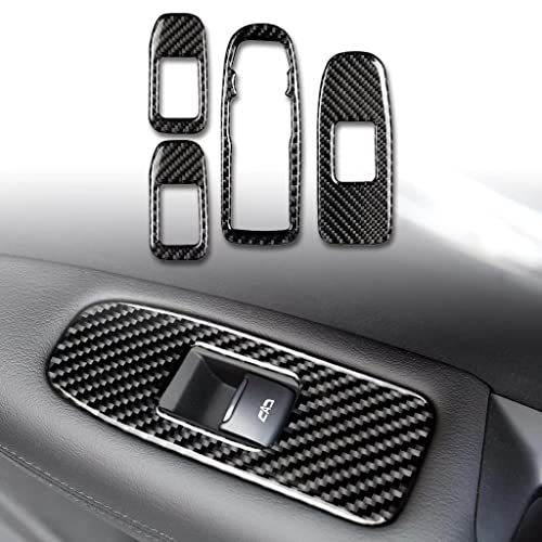 Kohlefaser-Auto-Innenzubehör, Fensterhebe-Knopf-Rahmen-Aufkleber für Cadillac XT5 2016-2019