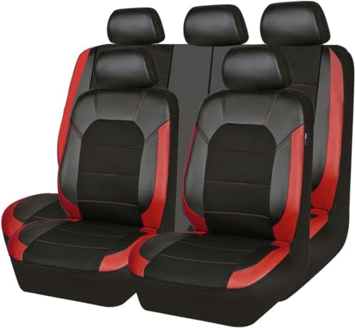 THERES Sitzbezügesets Autositzbezüge Set für Opel Vectra (2000-2002) Sitzbezüge Auto Set für die Vordersitze Rückbank Kissen Schutz,B-Red
