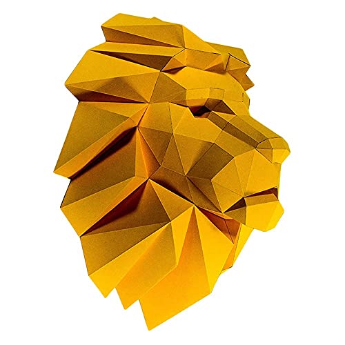 Papercraft DIY 3D Papier Tiere, DIY Vorgeschnittenes Papercraft, Löwenkopf 3D Origami Wanddekoration, Kinder Handgemachte Verzierung Geburtstagsgeschenk für DIY Dekoration Hause