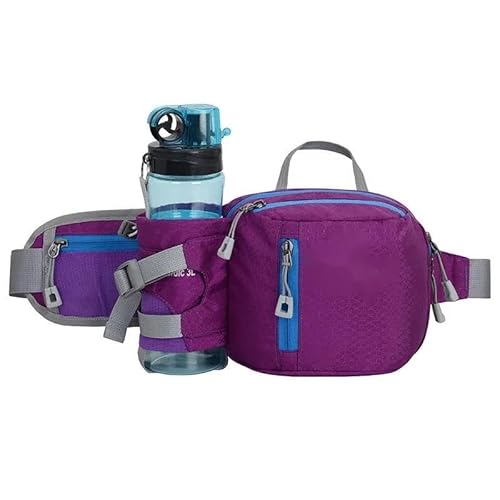 RunningBag Taille Outdoor Marathon Gym Sport Fitness Wasserflasche Tasche Fanny Hüfttasche Reiten Radfahren Handytasche (Color : Purple)