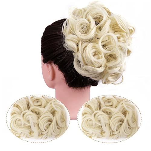 Synthetische Messy Bun Wave Curly Hair Extensions Bun Extensions Comb Clip In Messy Bun Haarschmuck for Frauen (Color : 613#)